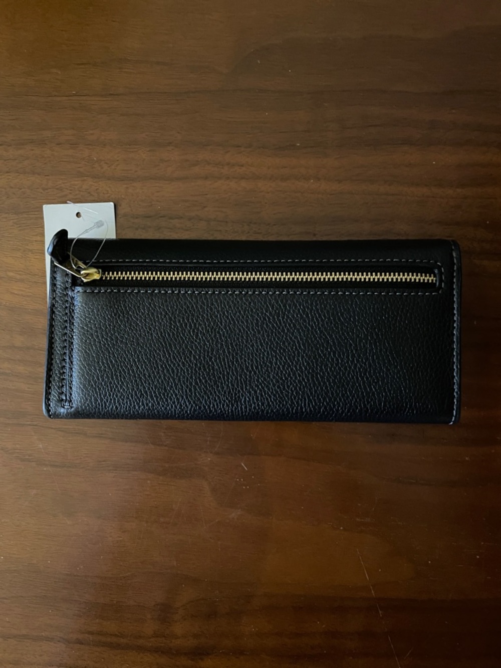 Coach Black Pebbled Leather Long Wallet with Gold 'C' Logo - Picture 3 of 3